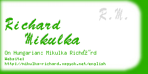 richard mikulka business card